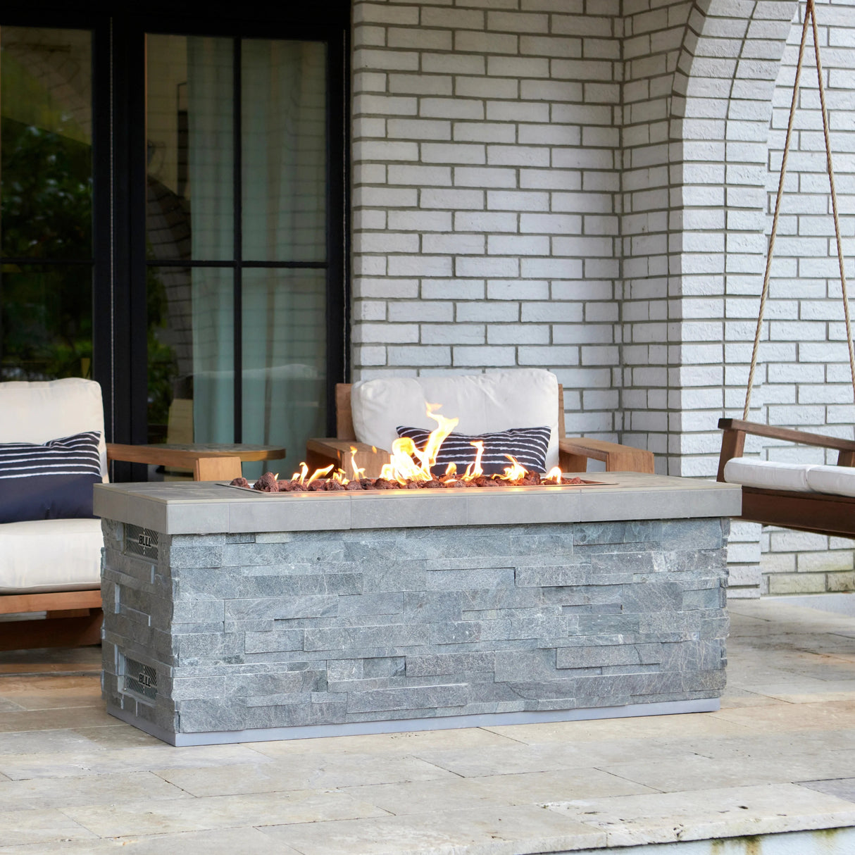 Bull BBQ Fully - Assembled High Profile Slim Rectangle Fire Pit - Viva Alfresco