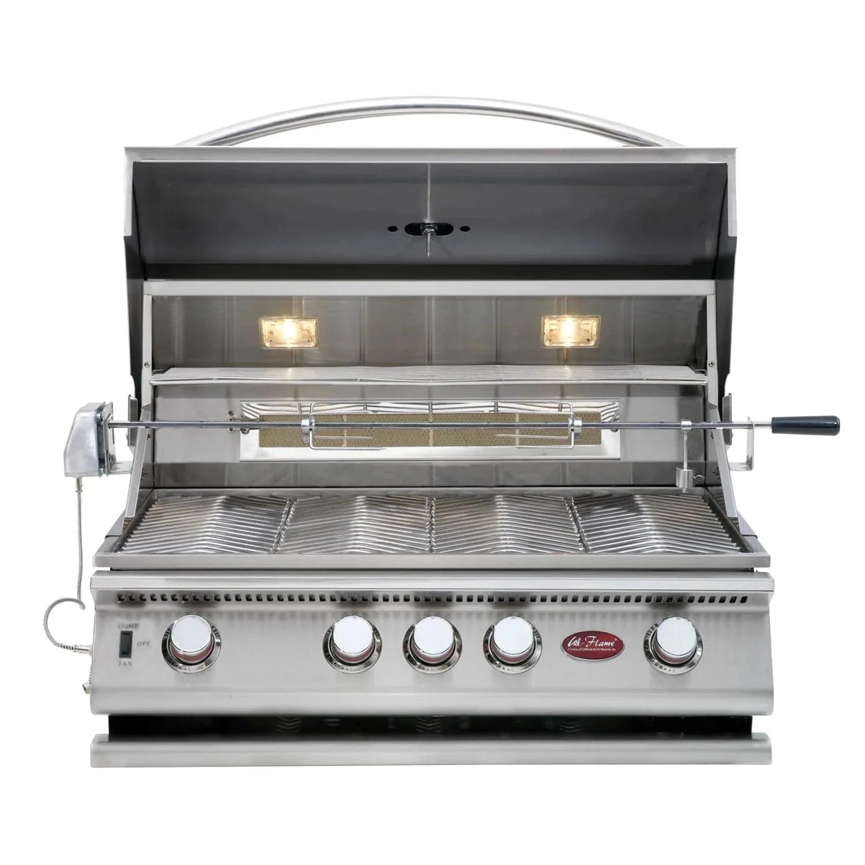Cal Flame P4 32 Inch 4 Burner Built - In Grill with Rotisserie, Griddle BBQ19P04 - Viva Alfresco