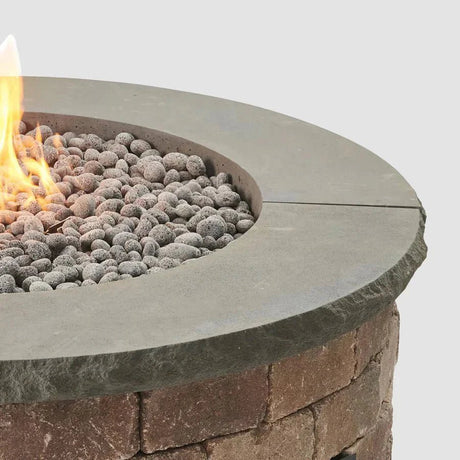 Concrete Top for Round Bronson Block Gas Fire Pit Kit (4 Pieces Total) - More colors - Viva Alfresco