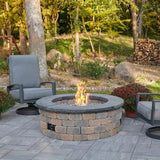 Concrete Top for Round Bronson Block Gas Fire Pit Kit (4 Pieces Total) - More colors - Viva Alfresco
