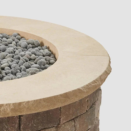 Concrete Top for Round Bronson Block Gas Fire Pit Kit (4 Pieces Total) - More colors - Viva Alfresco