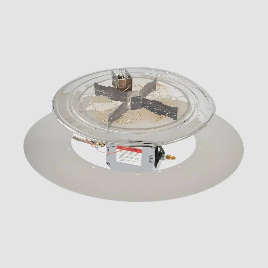 Crystal Fire Plus Round Gas Burner Insert and Plate Kit - Viva Alfresco