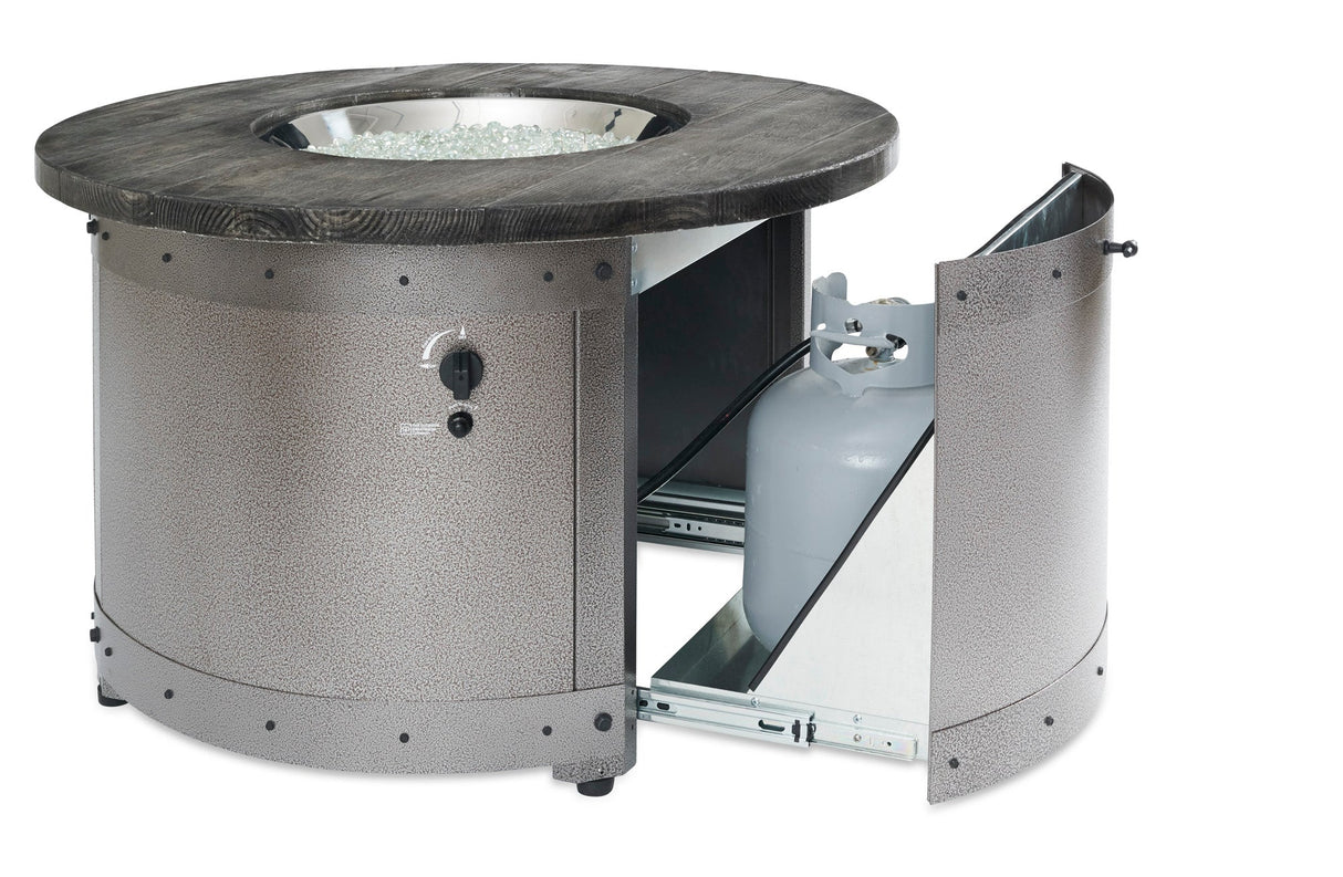 Edison Round Gas Fire Pit Table - Viva Alfresco