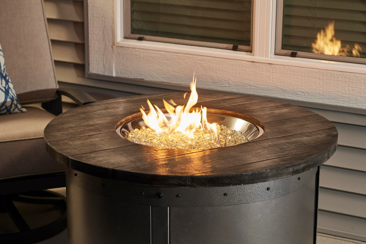 Edison Round Gas Fire Pit Table - Viva Alfresco