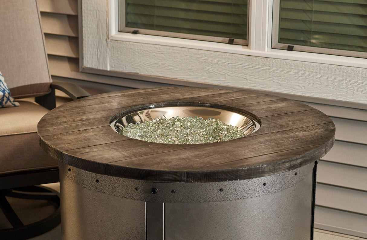 Edison Round Gas Fire Pit Table - Viva Alfresco
