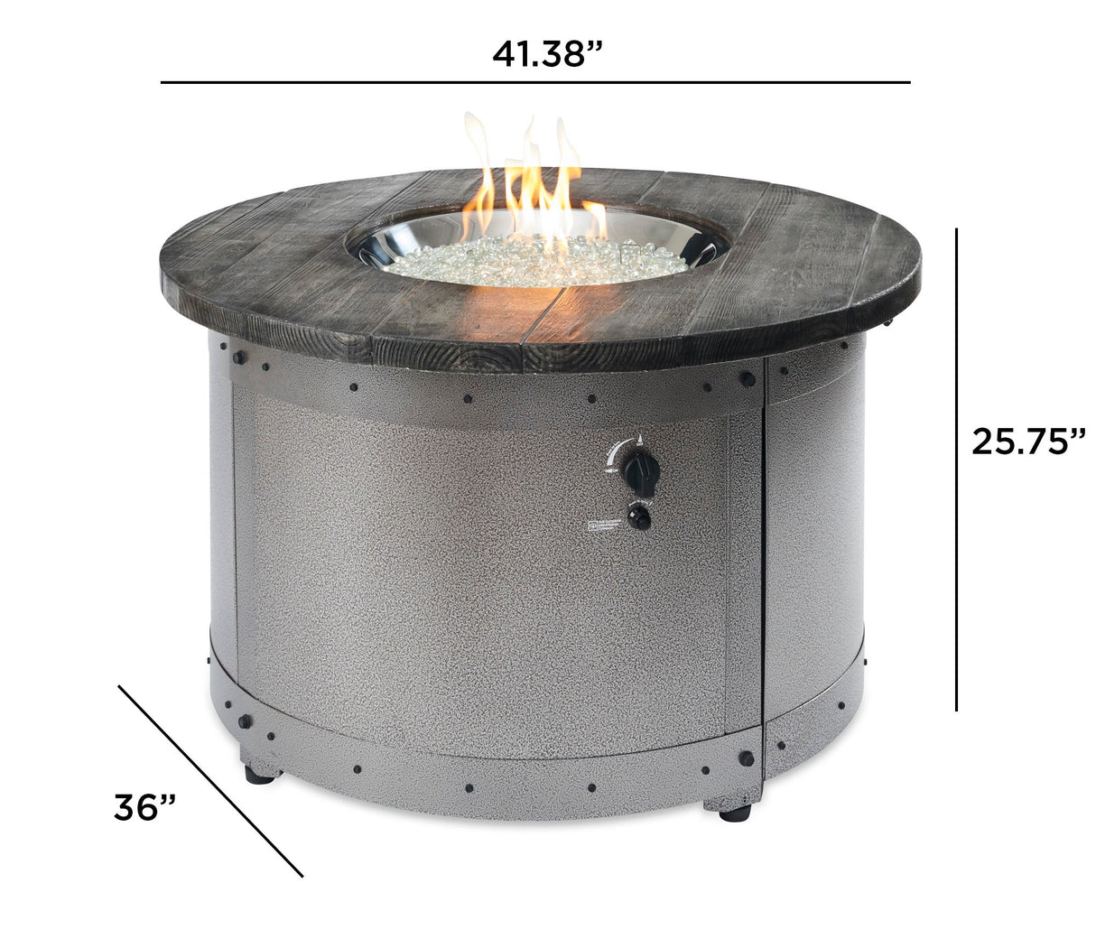 Edison Round Gas Fire Pit Table - Viva Alfresco