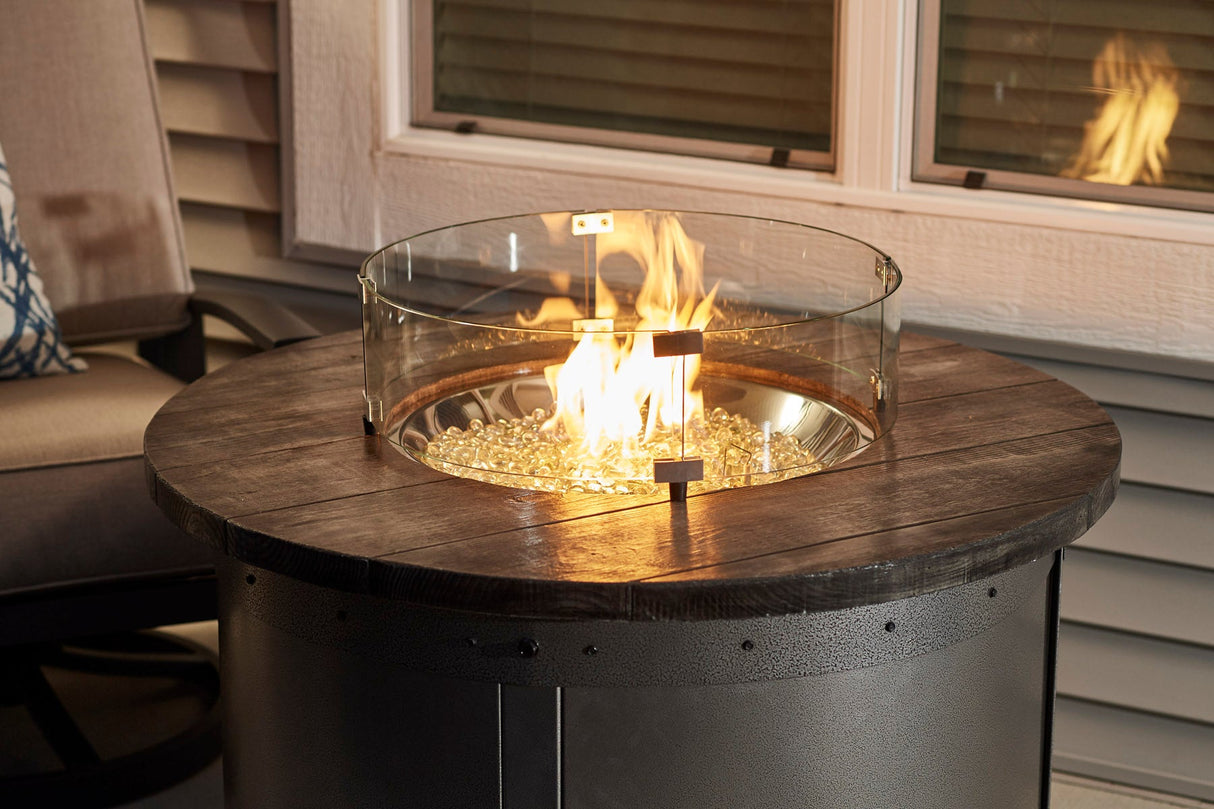 Edison Round Gas Fire Pit Table - Viva Alfresco
