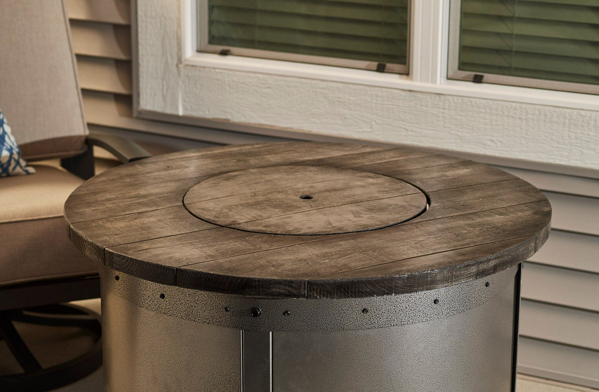 Edison Round Gas Fire Pit Table - Viva Alfresco