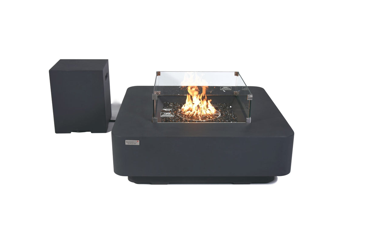 Elementi Bergamo & Lucerne Square Rounded Corner Fire Table - Viva Alfresco