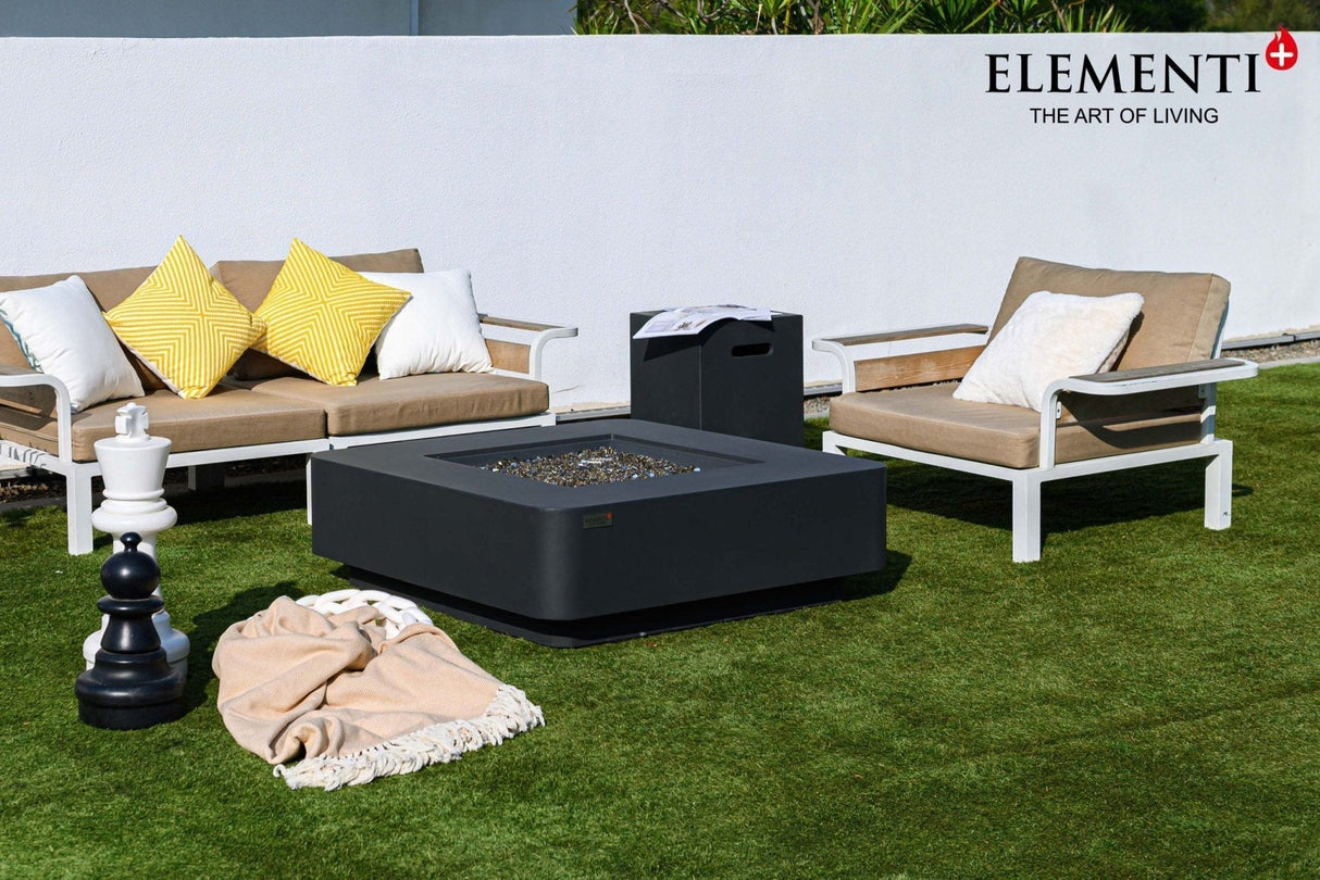Elementi Bergamo & Lucerne Square Rounded Corner Fire Table - Viva Alfresco
