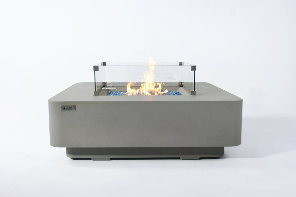 Elementi Bergamo & Lucerne Square Rounded Corner Fire Table - Viva Alfresco