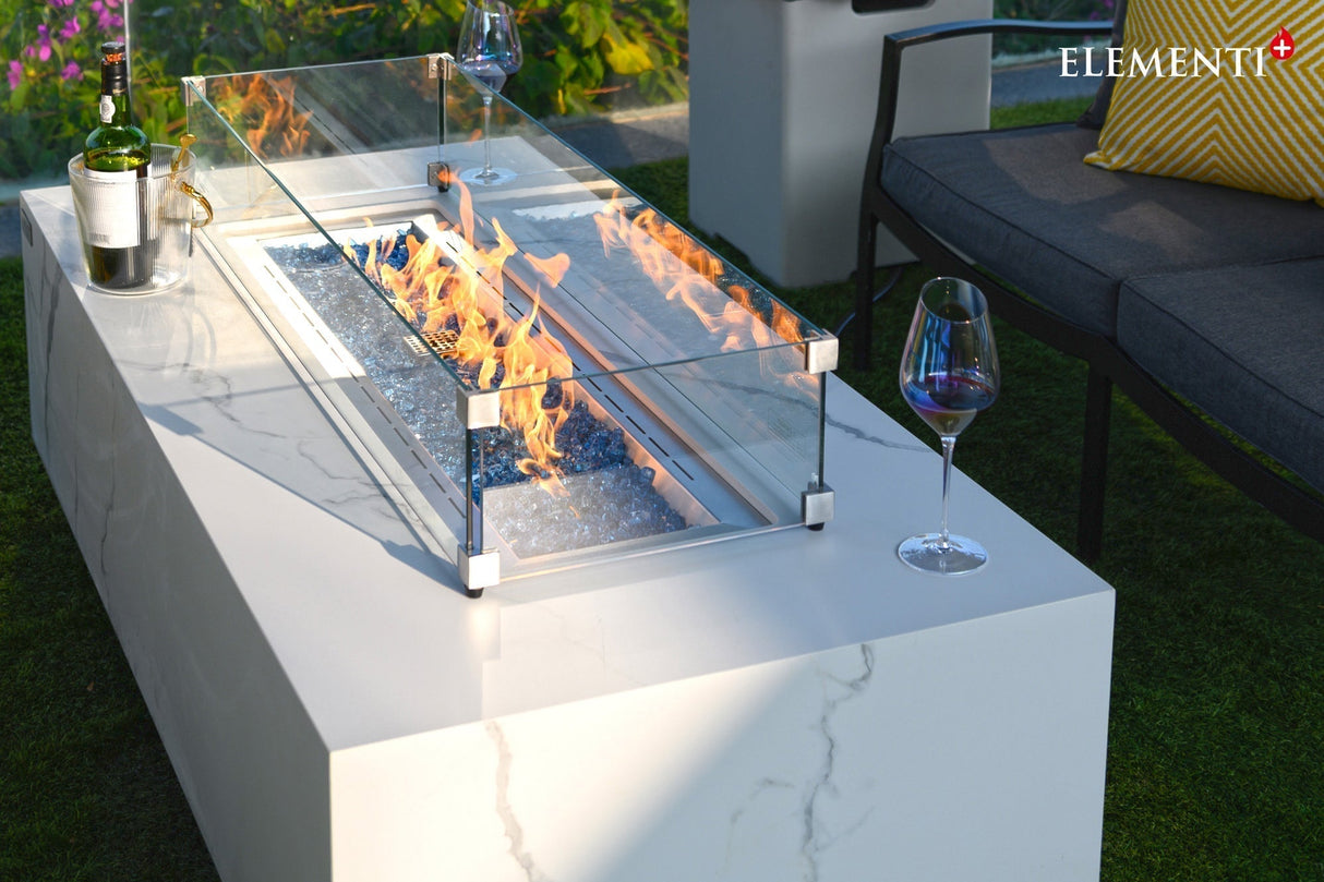 Elementi Carrara & Varna Porcelain Fire Table - Viva Alfresco