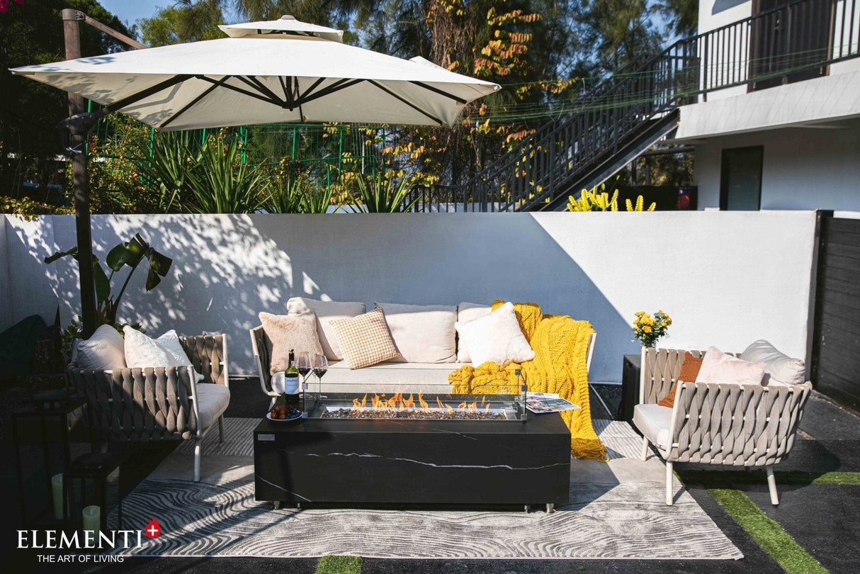 Elementi Carrara & Varna Porcelain Fire Table - Viva Alfresco