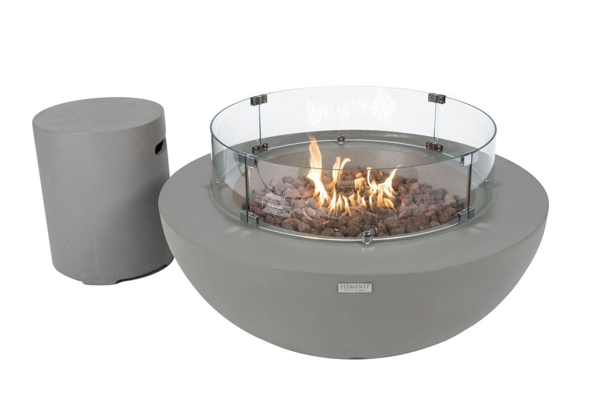 Elementi Lunar Bowl Fire Table - Light Gray - Viva Alfresco