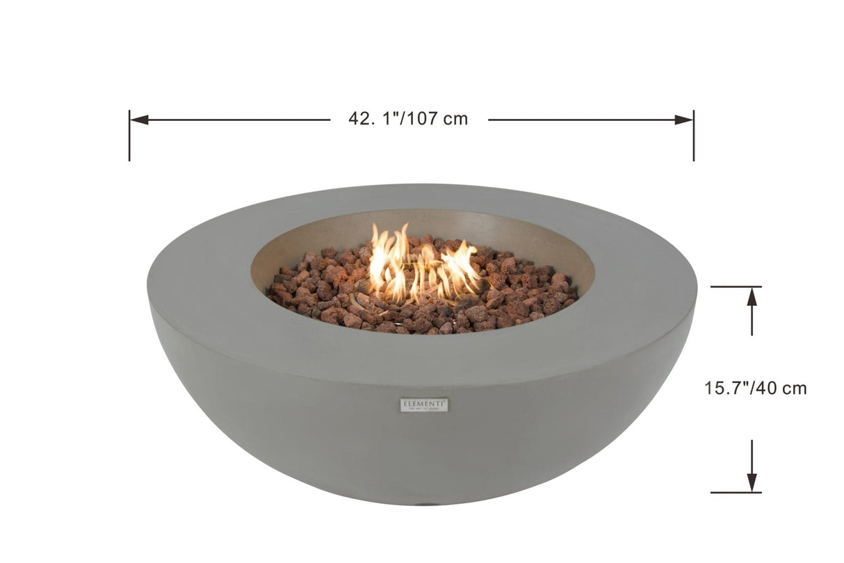 Elementi Lunar Bowl Fire Table - Light Gray - Viva Alfresco