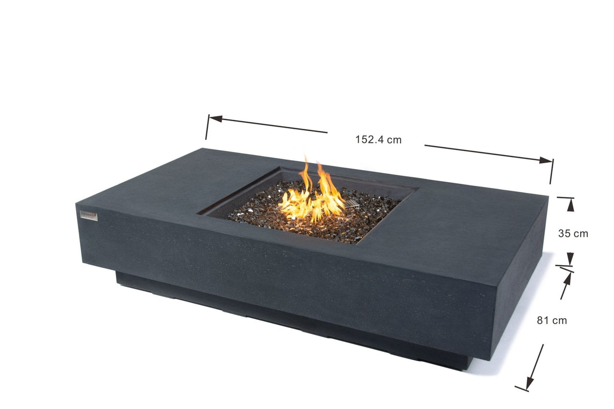 Elementi Monte Carlo & Cannes Carlo Rectangle Fire Table - Viva Alfresco