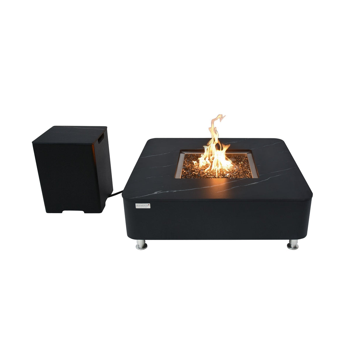 Elementi Plus Annecy Marble Porcelain Fire Table - Viva Alfresco