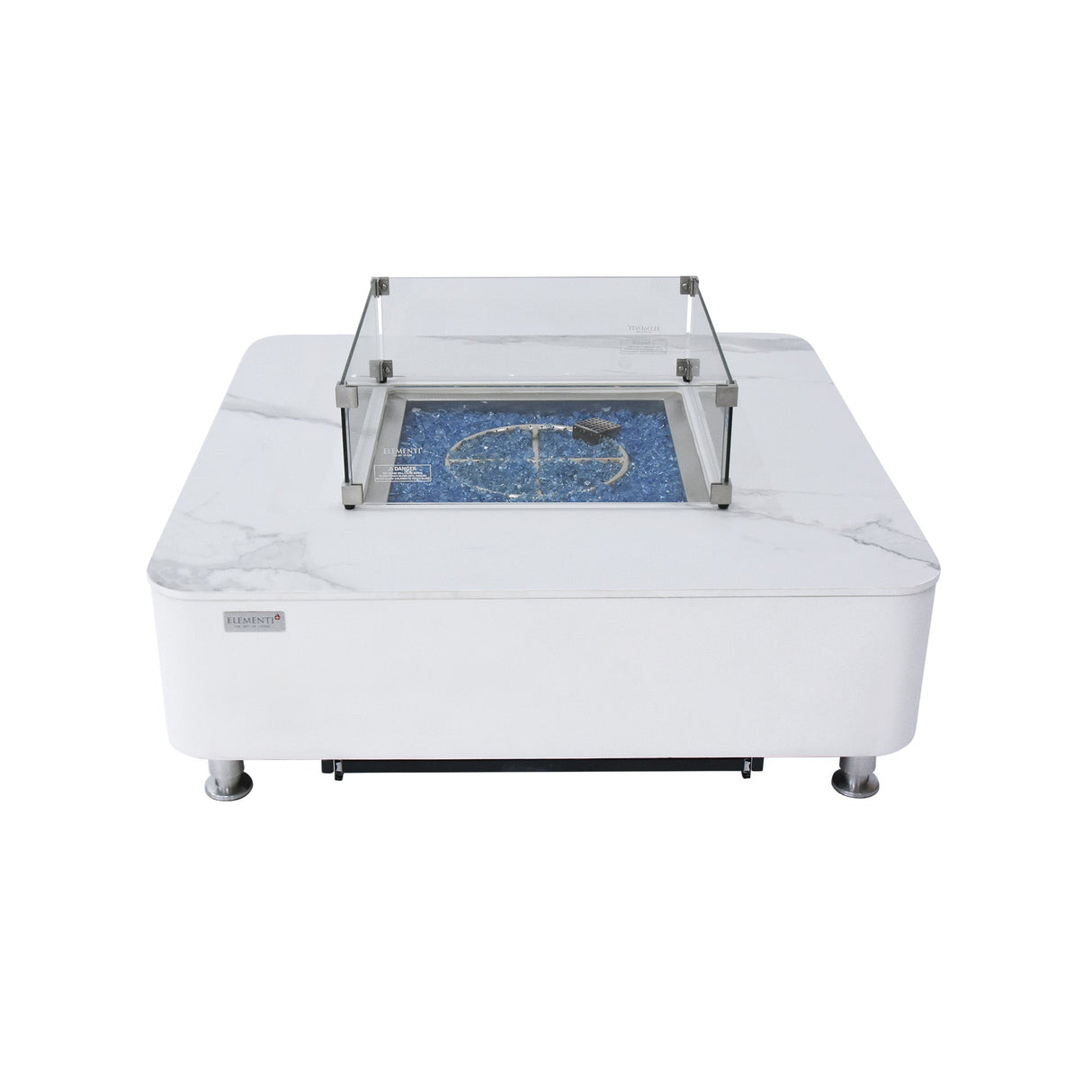 Elementi Plus Annecy Marble Porcelain Fire Table - Viva Alfresco
