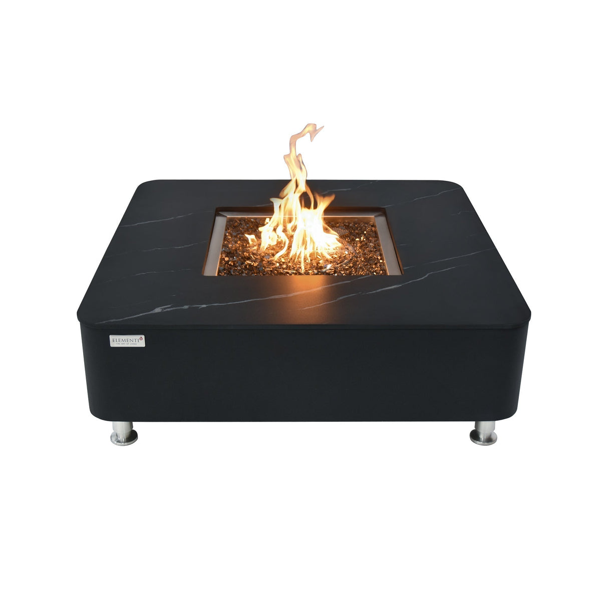 Elementi Plus Annecy Marble Porcelain Fire Table - Viva Alfresco