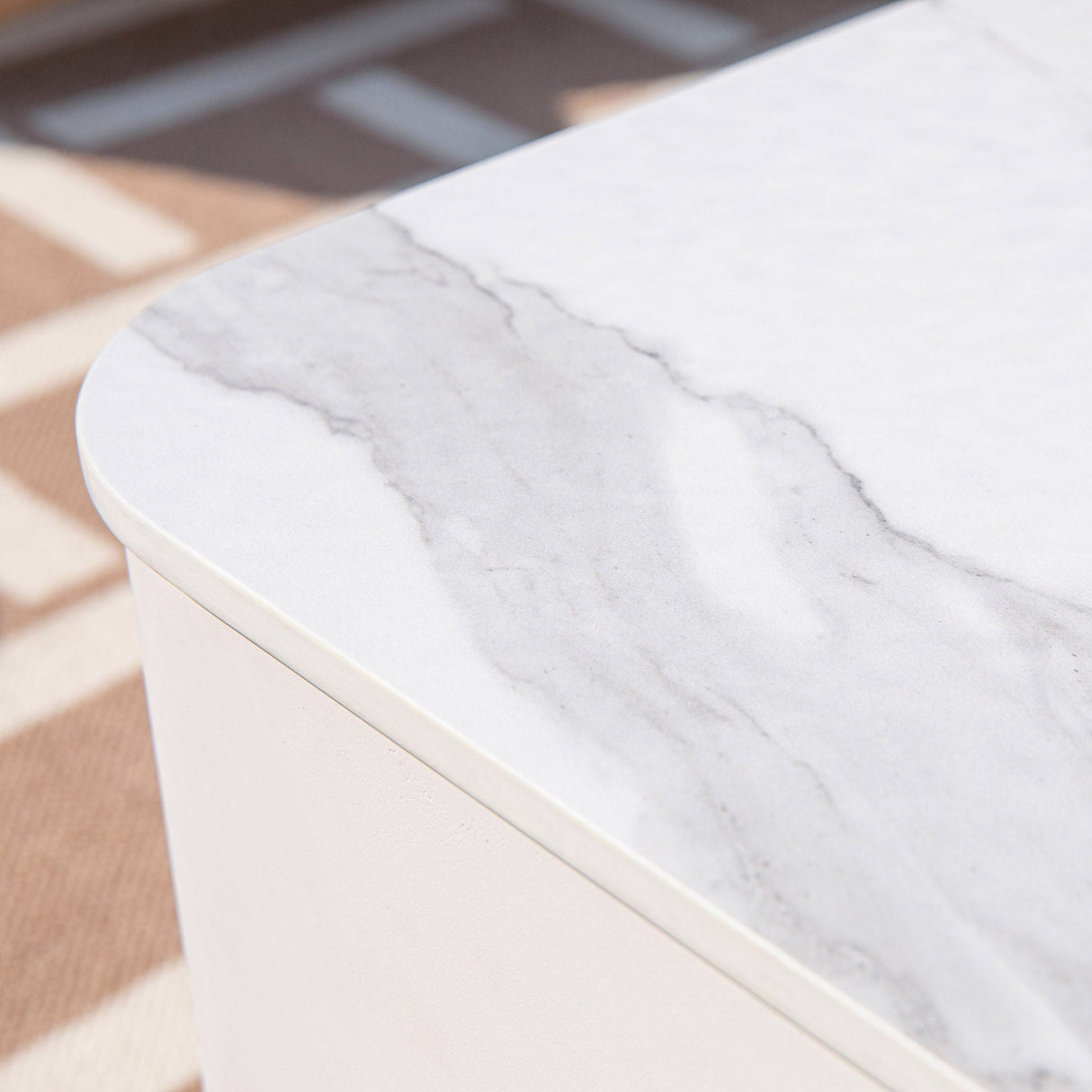 Elementi Plus Annecy Marble Porcelain Fire Table - Viva Alfresco