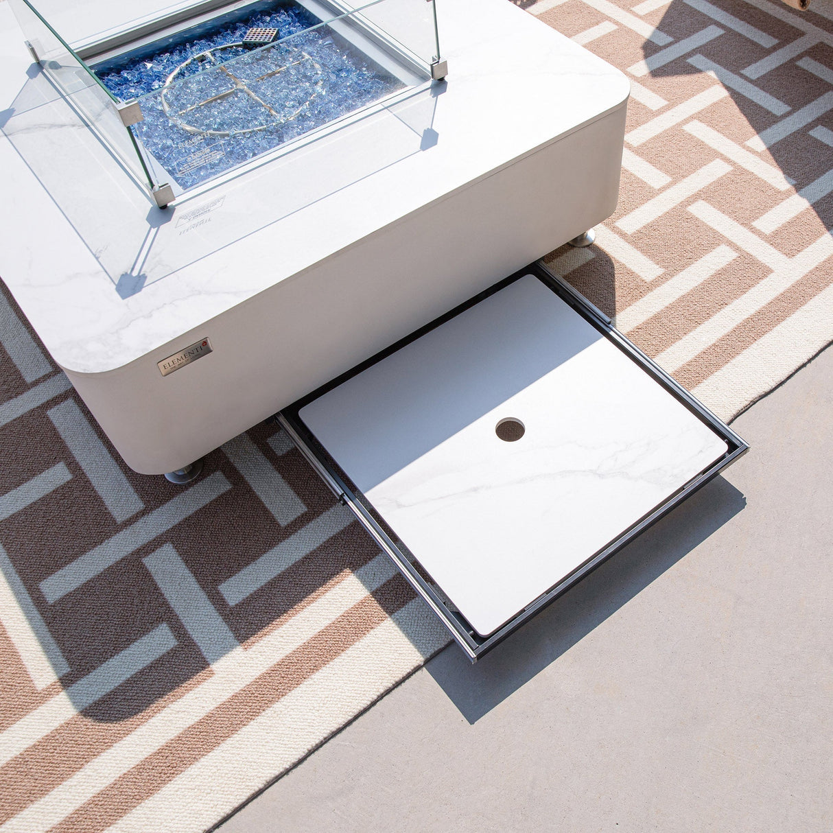 Elementi Plus Annecy Marble Porcelain Fire Table - Viva Alfresco