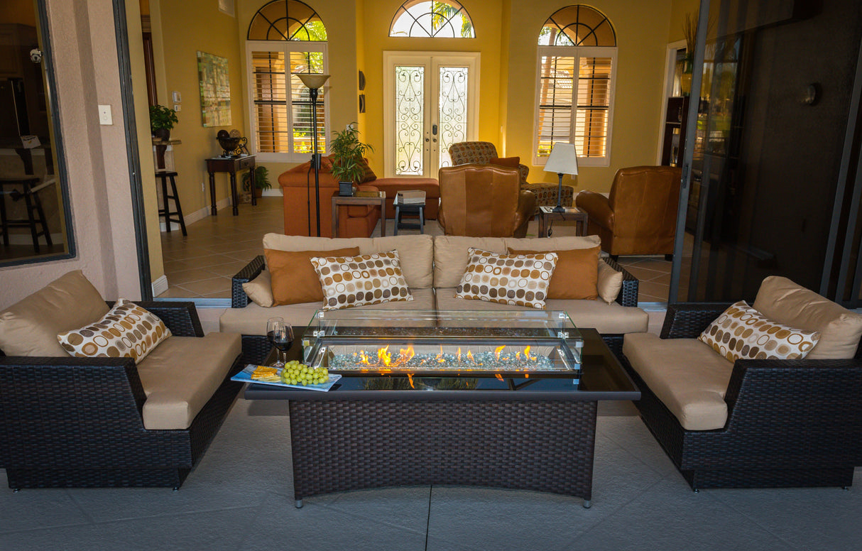 Montego Linear Gas Fire Pit Table - Viva Alfresco