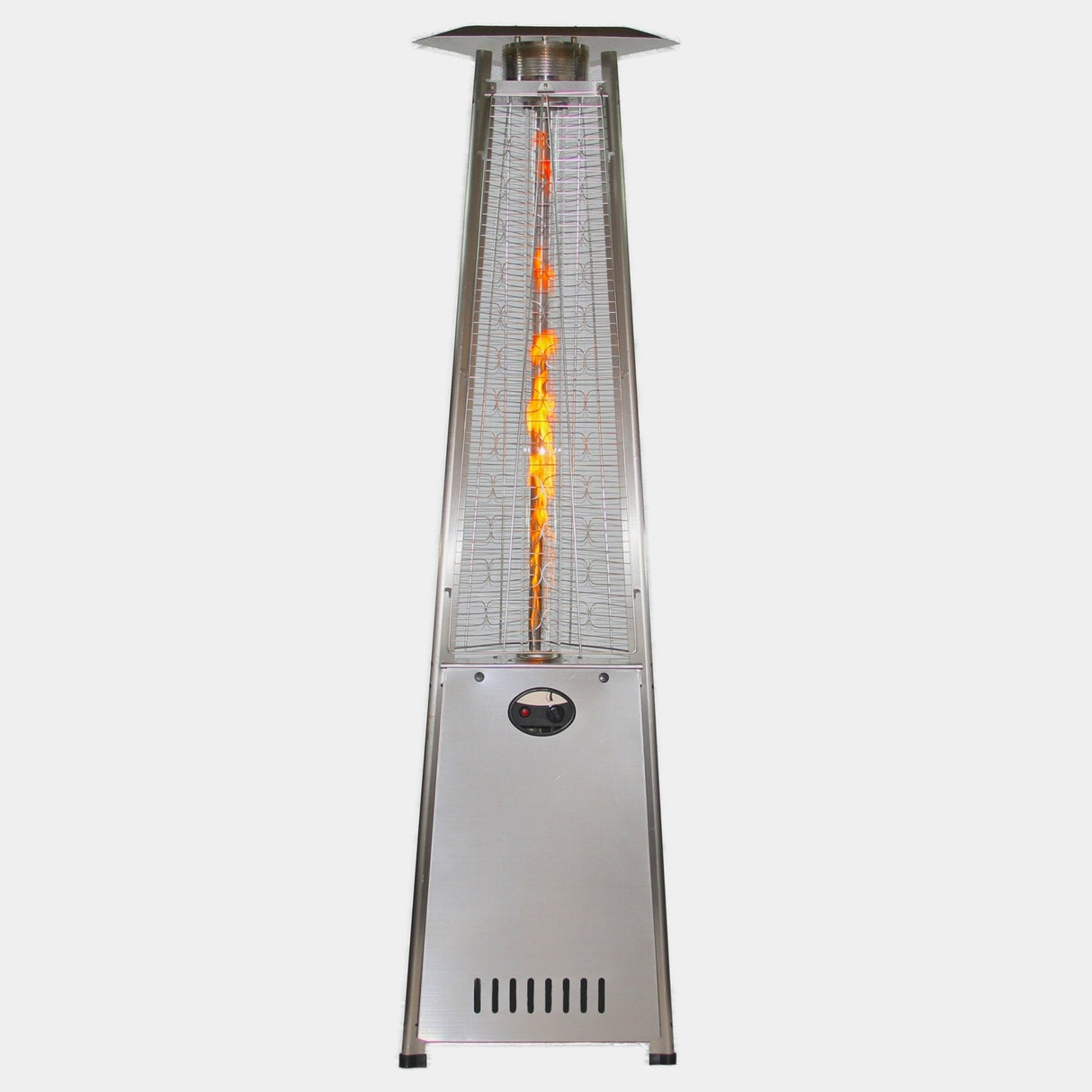RADtec 93" Pyramid Flame Propane Patio Heater - Stainless Steel Finish (41,000 BTU) - Viva Alfresco