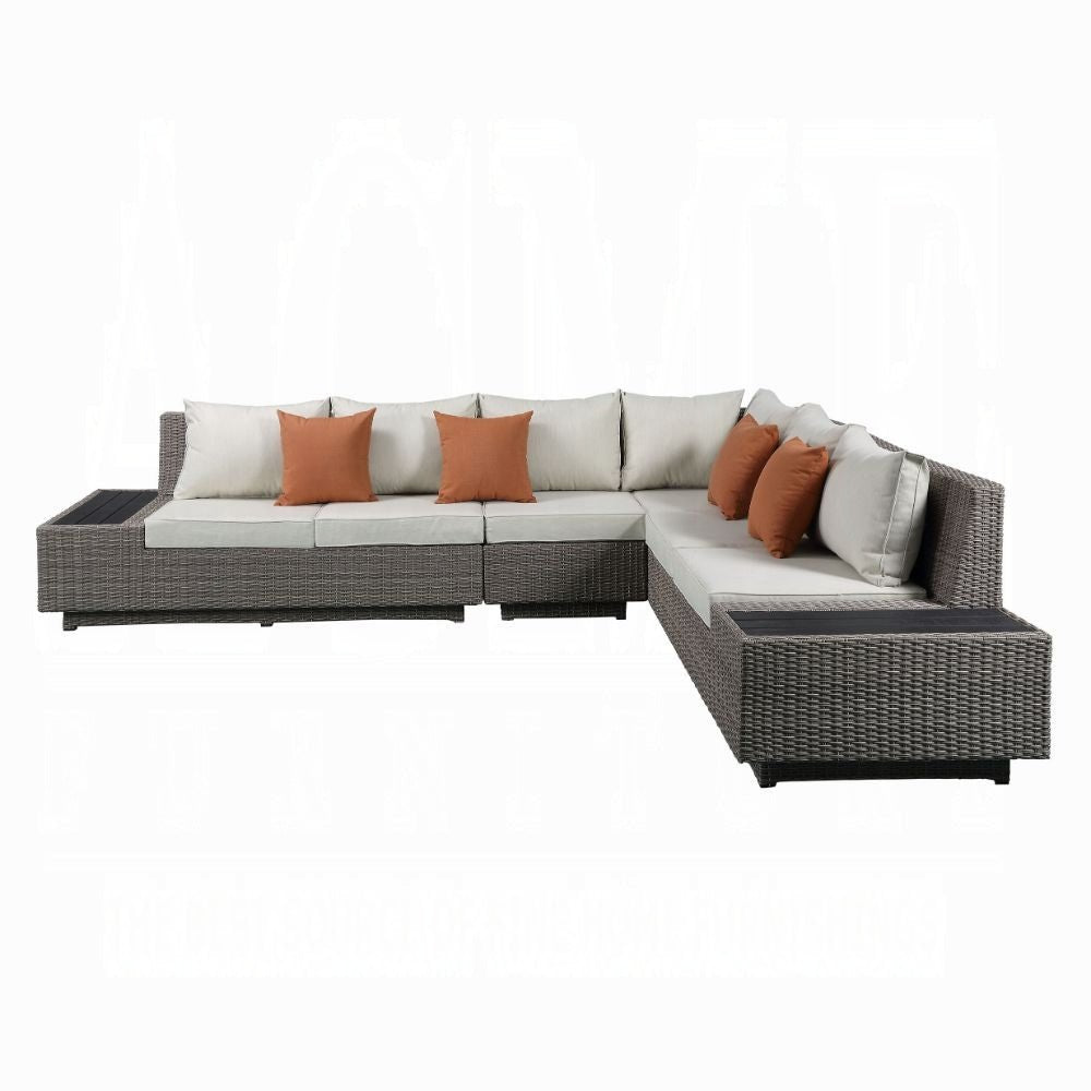 Salena Patio Sectional Sofa W/4 Pillows & Coffee Table - Viva Alfresco