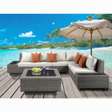 Salena Patio Sectional Sofa W/4 Pillows & Coffee Table - Viva Alfresco