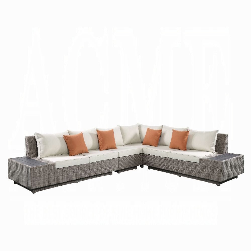 Salena Patio Sectional Sofa W/4 Pillows & Coffee Table - Viva Alfresco