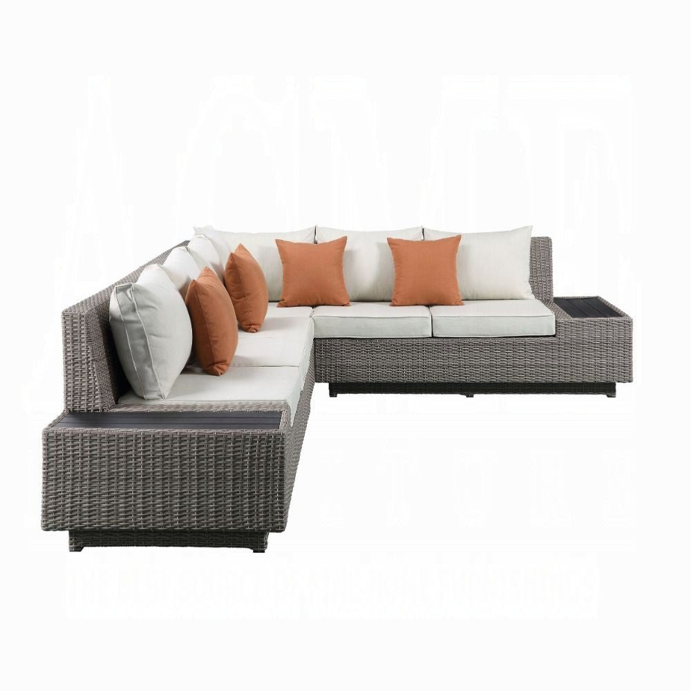 Salena Patio Sectional Sofa W/4 Pillows & Coffee Table - Viva Alfresco