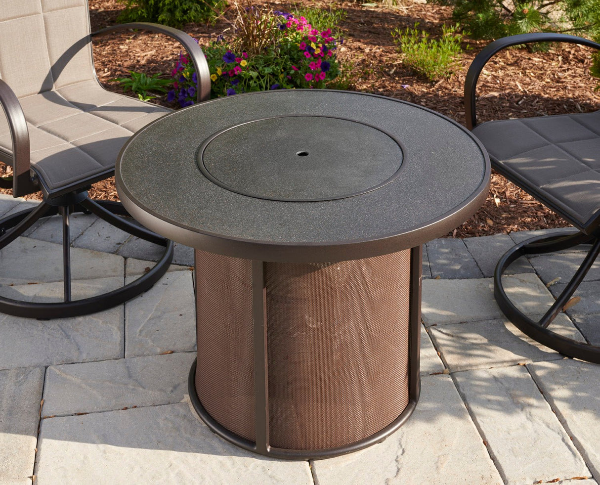 Stonefire Round Gas Fire Pit Table - Viva Alfresco
